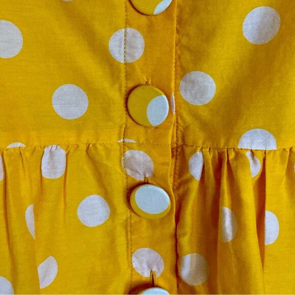 Revolve Nicholas Ruched Sleeve Button Front Dress Yellow Polka Dot No Belt 10 - Picture 12 of 16